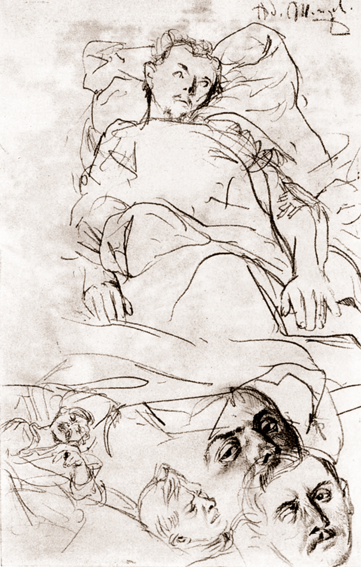  Adolpyh Von Menzel —— 受伤的士兵